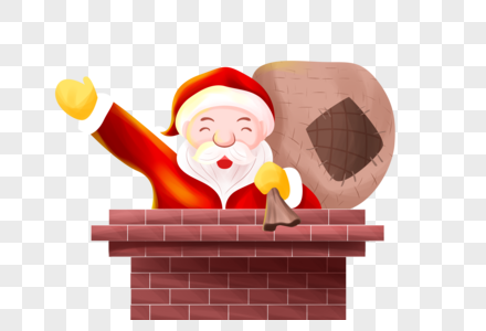 爬烟囱的圣诞老人图片