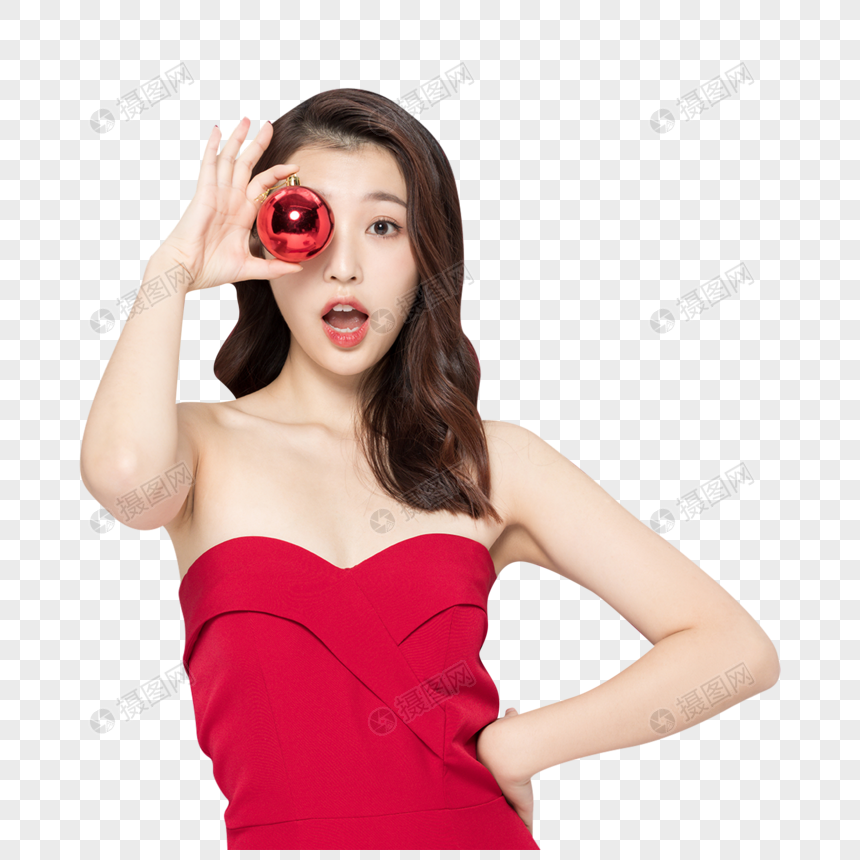 圣诞时尚性感美女元素素材下载 正版素材 摄图网