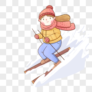 滑雪卡通图片