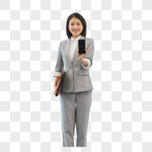 商务女性展示手机图片