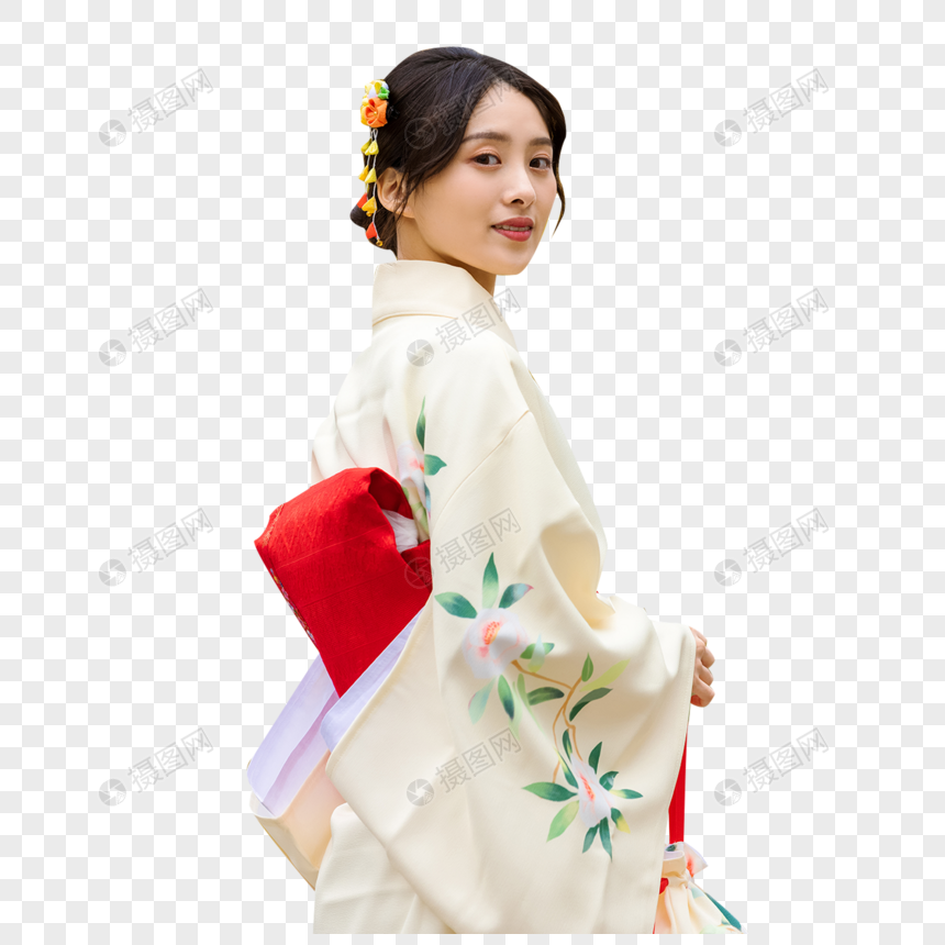 和服女孩写真元素素材下载 正版素材 摄图网