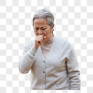 老年人老奶奶里流感咳嗽高清图片