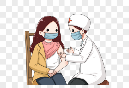 医生给女孩注射疫苗图片