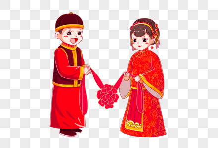 中式新娘新郎图片