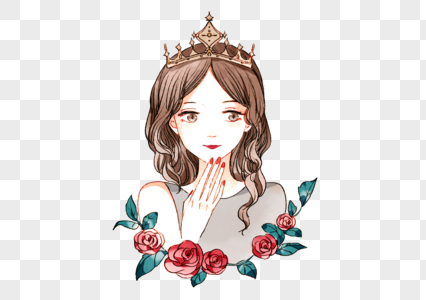 三八节图片大全头戴王冠的女孩素材