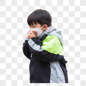 儿童戴口罩流感咳嗽图片