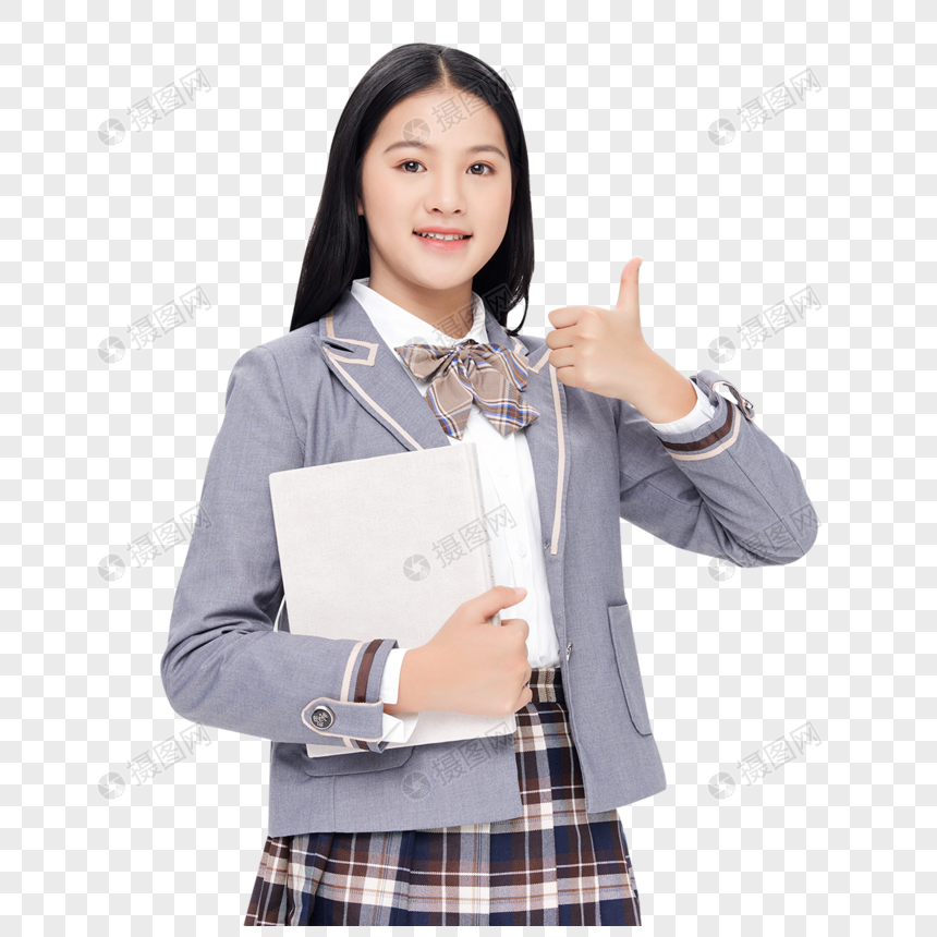 手捧书本的中学生点赞