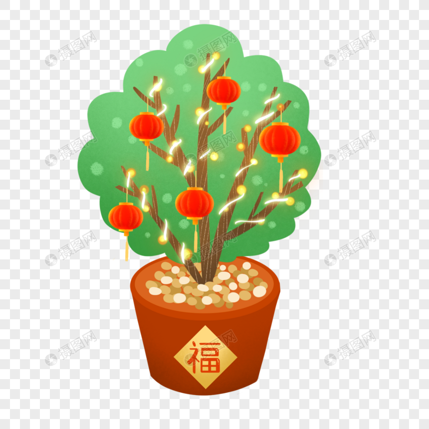 新年盆栽元素素材下载 正版素材 摄图网 新年盆栽元素素材下载 正版素材 摄图网