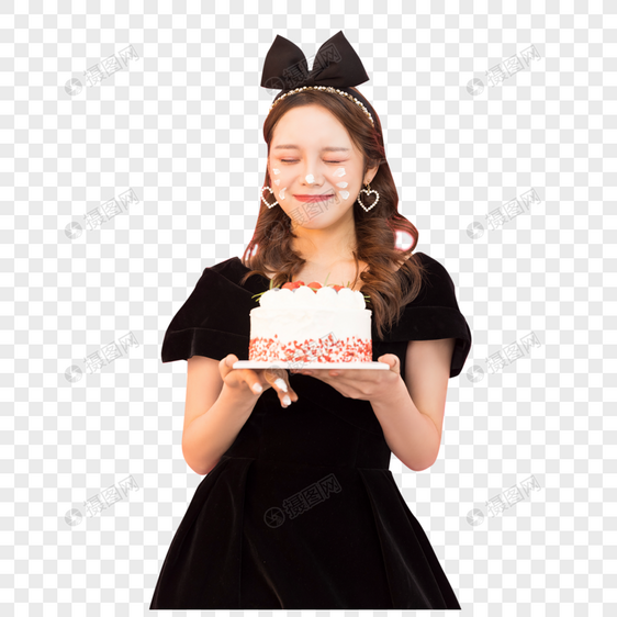 甜心女孩吃蛋糕图片