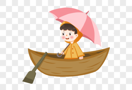 划船的小男孩图片