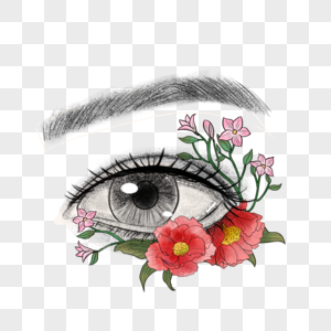 眼睛和花卉图片