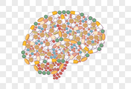 大脑和药物图片