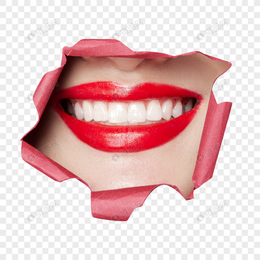 创意女性美妆嘴唇局部特写图片