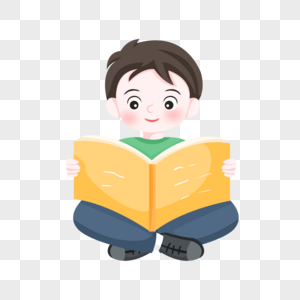 世界阅读日之看书的男孩子图片