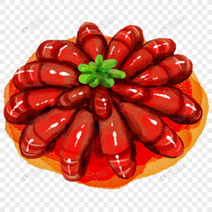 香辣小龙虾八大菜系中国菜川菜手绘美食免扣素材