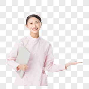 女性护士职业形象拿文件夹图片