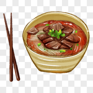 淮南牛肉面徽菜手绘美食图片
