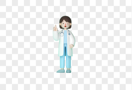医生三维卡通人物3D图片