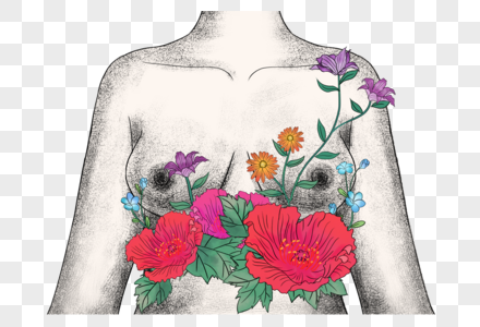 乳房和花卉乳房结节高清图片