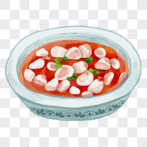 乌鱼蛋汤鲁菜手绘美食图片