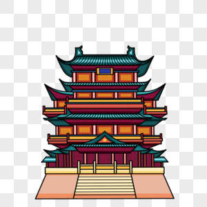 春天古代建筑滕王阁素材