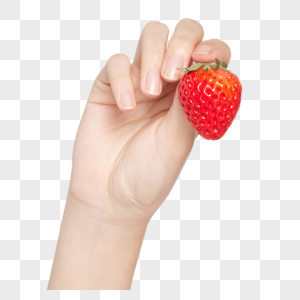 女性手拿草莓特写图片
