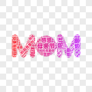 矢量母亲节MOM文字云图片