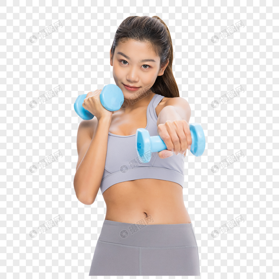 健身女性手举哑铃锻炼图片