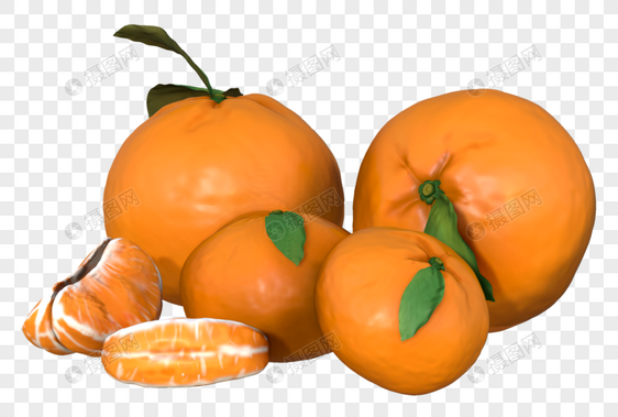 橘子3D模型图片