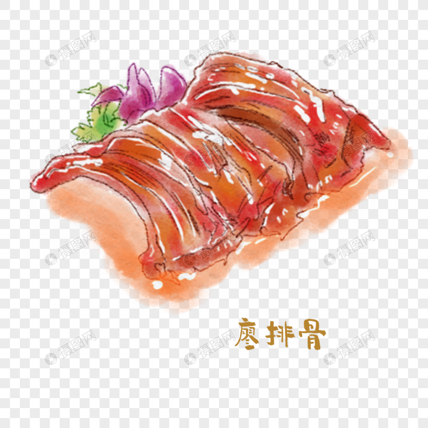 廖排骨川菜手绘美食图片