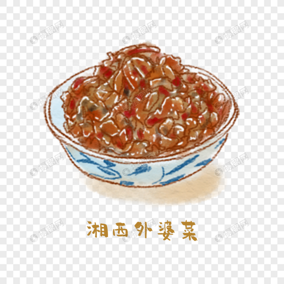 湘西外婆菜湘菜手绘美食图片