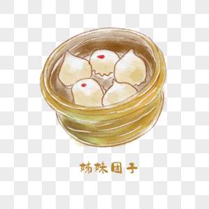 姊妹团子湘菜手绘美食图片