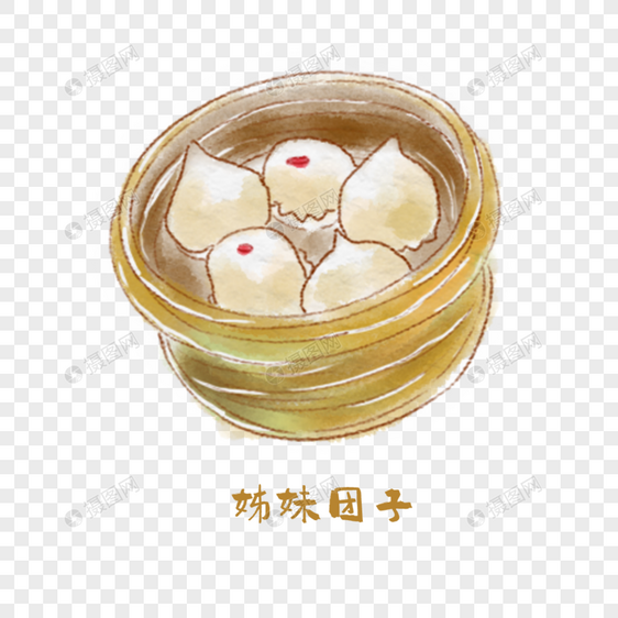 姊妹团子湘菜手绘美食图片