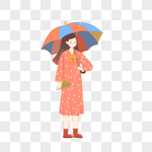 谷雨中撑伞的女孩图片