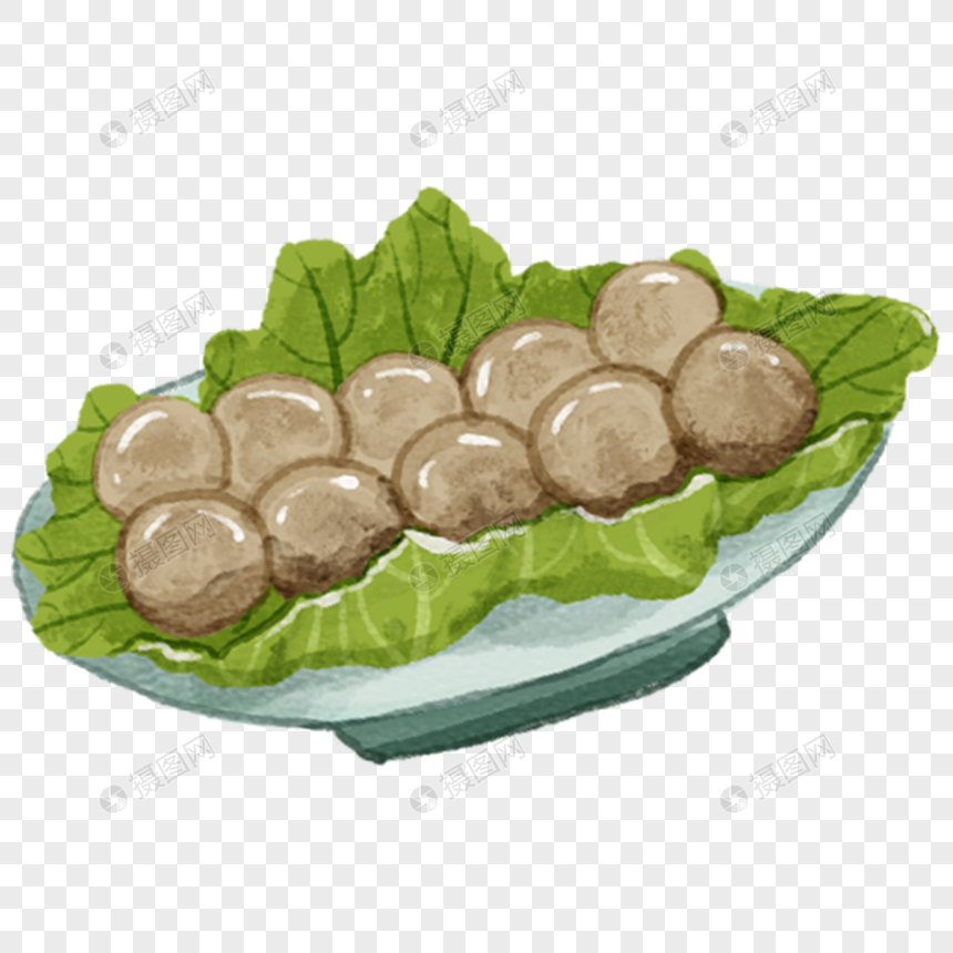 潮州牛肉丸粤菜手绘美食