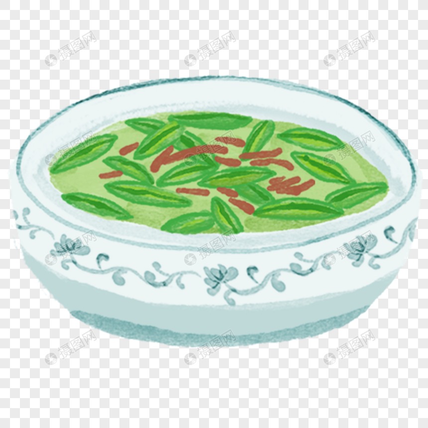 西湖莼菜羹浙菜手绘美食