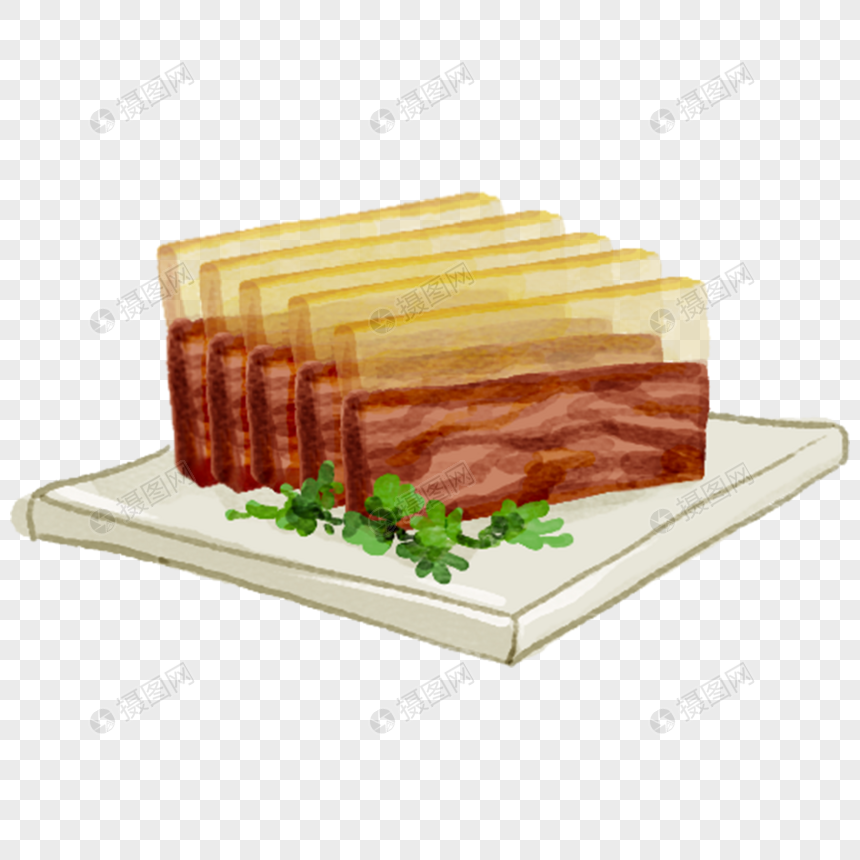 水晶肴蹄苏菜手绘美食