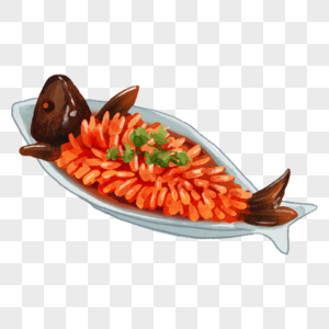 松鼠鳜鱼苏菜手绘美食图片