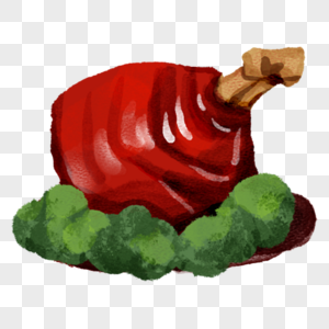 万三蹄苏菜手绘美食高清图片