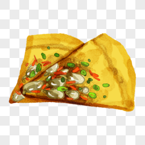 蚵仔煎闽菜手绘美食图片素材