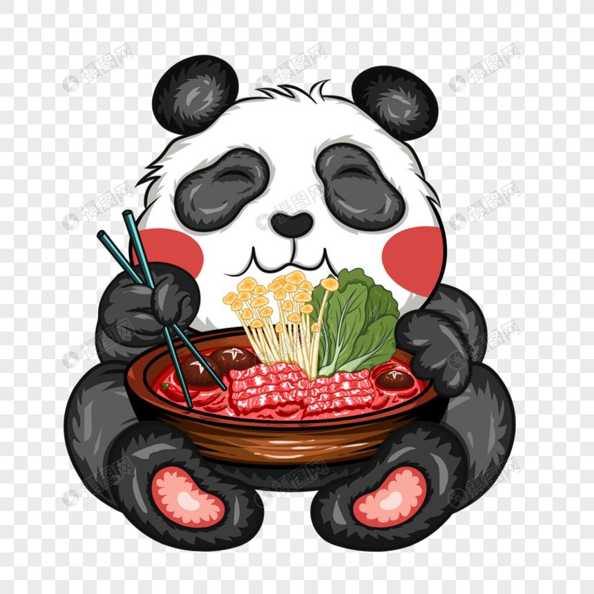 吃火锅的熊猫图片