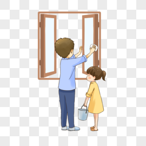 擦玻璃元素素材