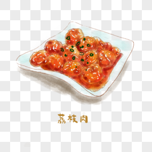 荔枝肉闽菜手绘美食图片