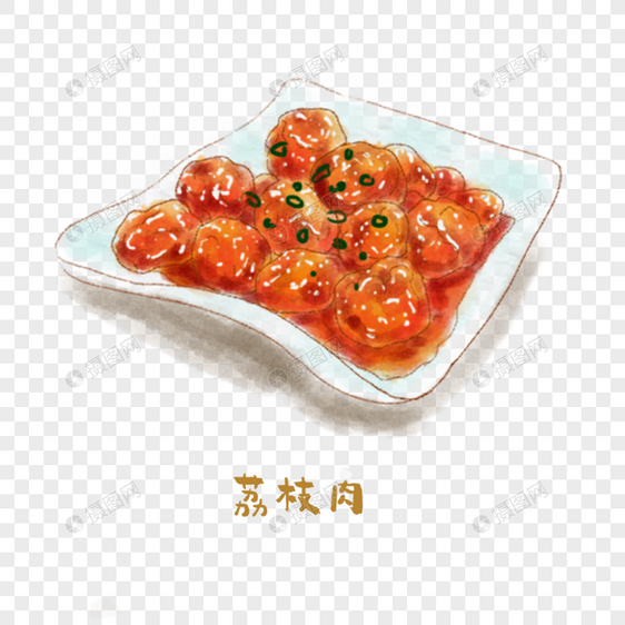 荔枝肉闽菜手绘美食图片