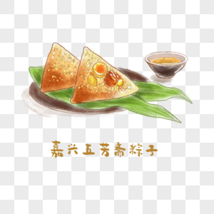 嘉兴五芳斋粽子浙菜手绘美食图片