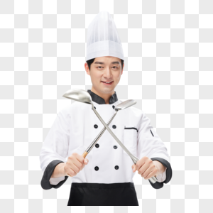 手持大勺的厨师形象高清图片