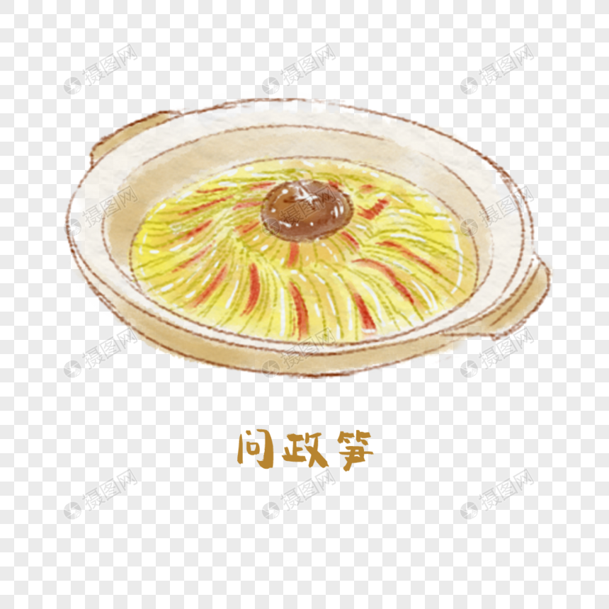 问政笋徽菜手绘美食