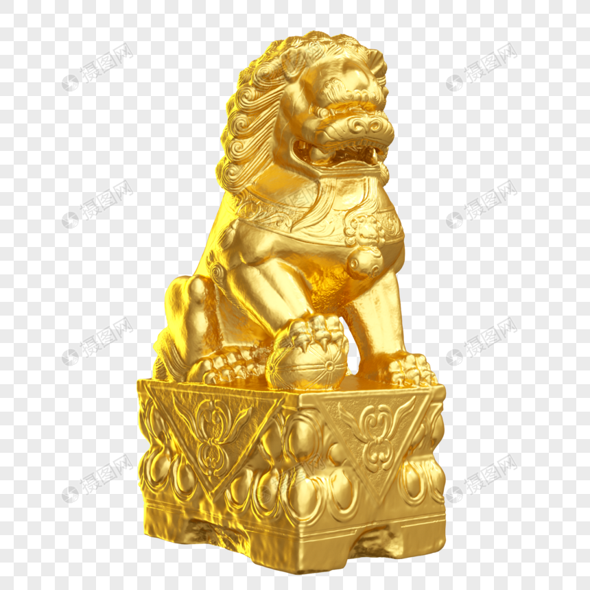 神兽图腾吉祥狮子国潮三维模型中国风