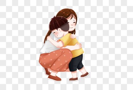 拥抱的母子卡通人物,妈妈图片素材
