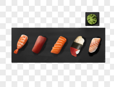 日式料理寿司拼盘图片